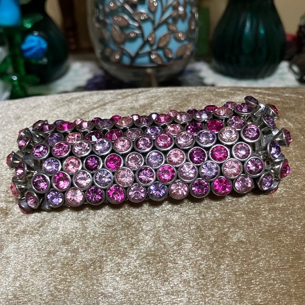 Stretchy bracelet brand bijuju rhinestone, future, purple, light pink